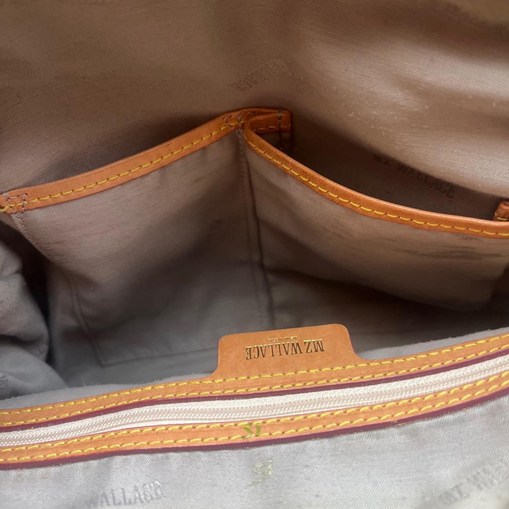MZ Wallace Jane Satchel Bag Eggplant Plum Purple Nylon Leather Trim Designer‎ - Picture 8 of 16